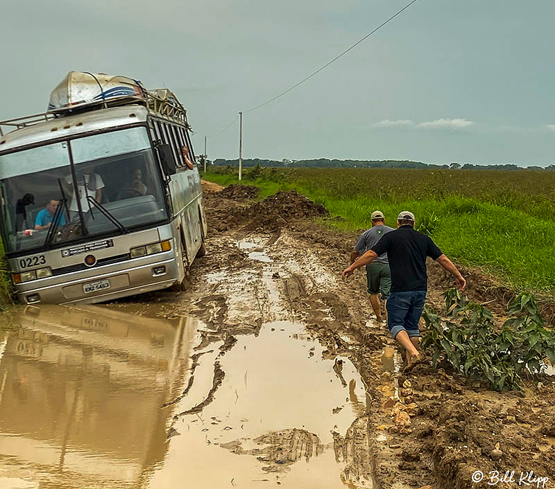 Bus stuck on Transpantaneira Highway, Porto Jofre, Pantanal Brazil Photos by Bill Klipp